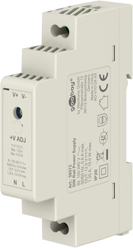 DIN-railvoeding 12 V (DC), 1,25 A, 15 W