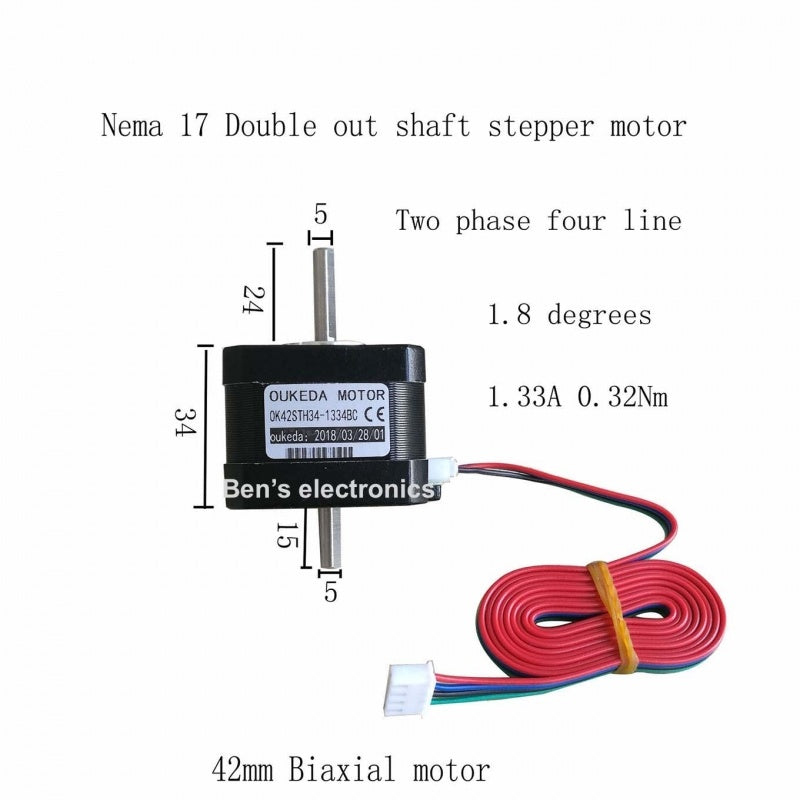 Nema 17 dubbele as  Stappen Motor 2