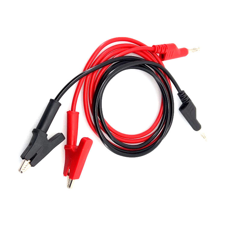 Meetkabel banaan 4mm naar krokodilklem set 1m 2