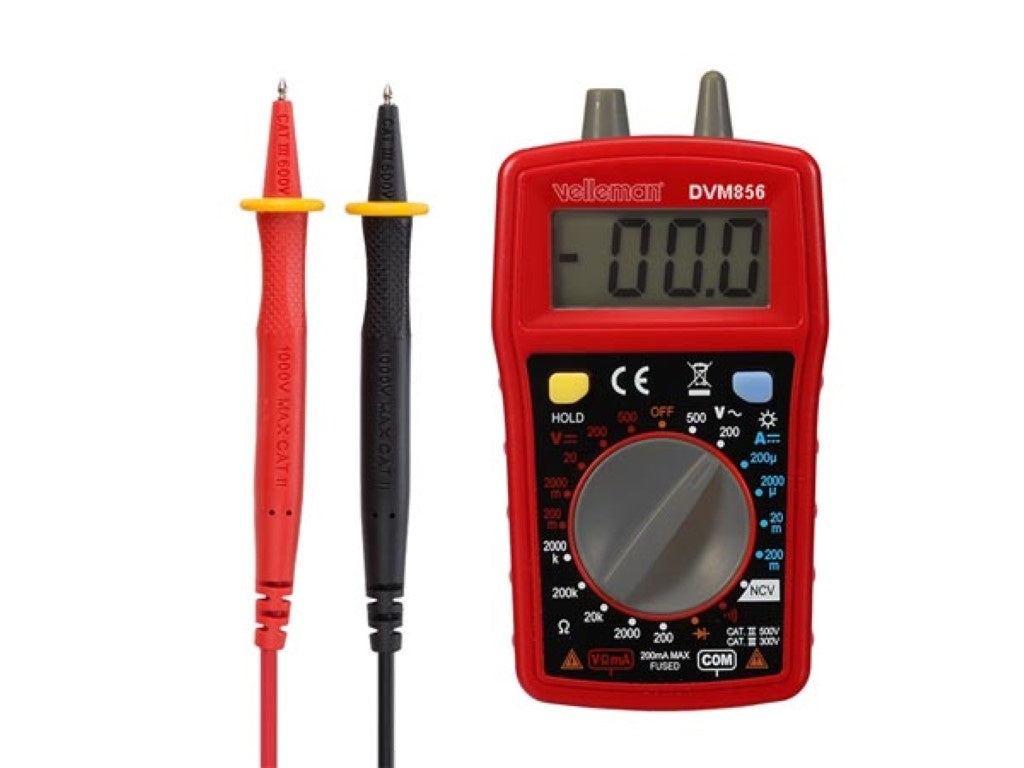 Digitale multimeter, CAT III 300V / CAT II 500 V, 10 A