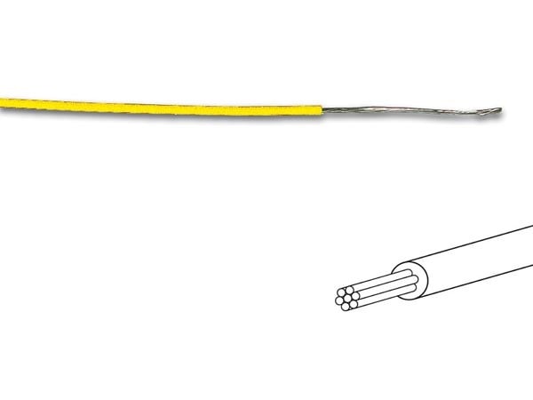 MONTAGEDRAAD  Geel 0.2 mm² - Soepele kern 100 mtr rol