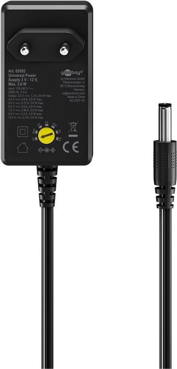 Universele voeding 3 V - 12 V, Max. 3,6 W 2