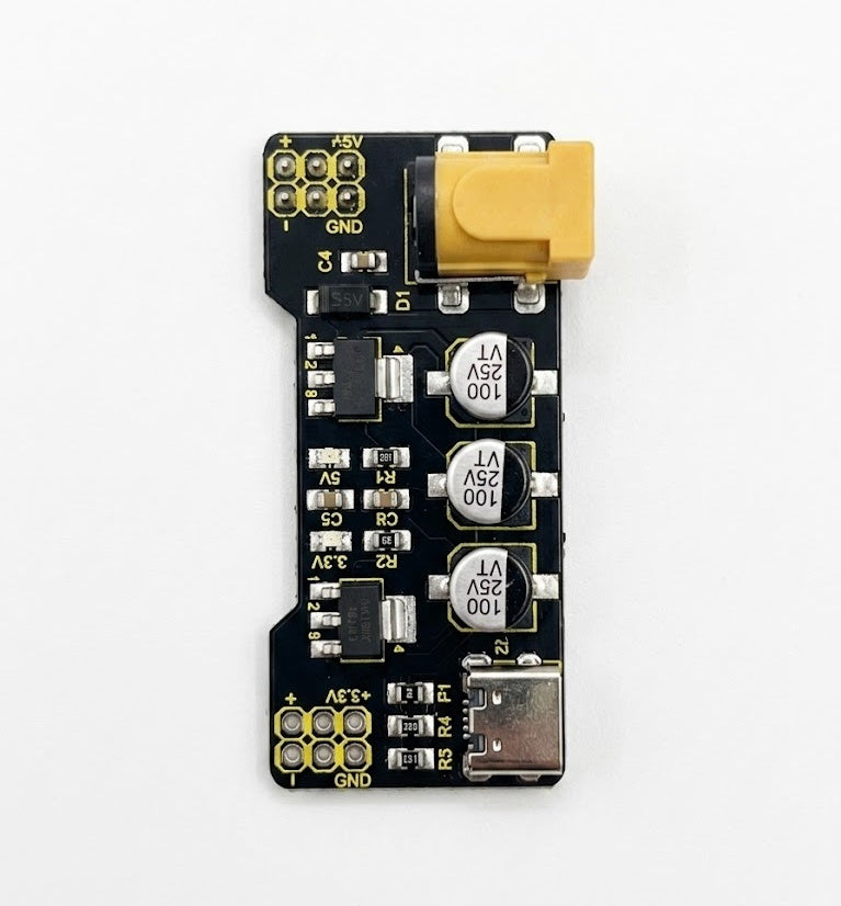 Breadboard Power Supply Module – Dual 3.3V / 5V met USB-C & DC Jack 2
