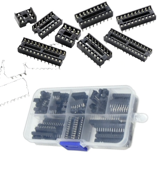 IC Socket dip set in kunstofbox