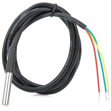 DS18B20 met roestvrijstalen kop en  kabel 3 meter