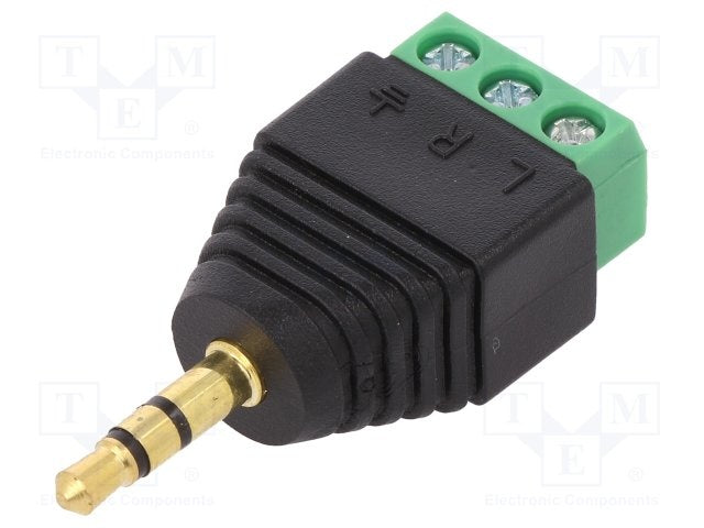 Jack plug stereo 3,5mm naar schroefconnector