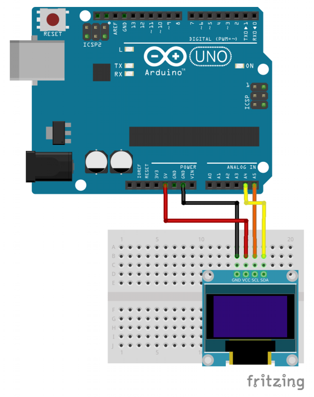 Oled i2c 0.96 inch wit 128*64 3