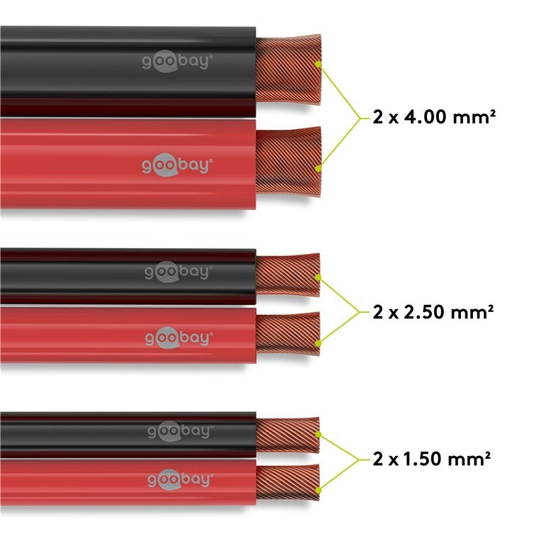 Speaker Kabel zwart rood CCA 2x1,5mm2 50m 2