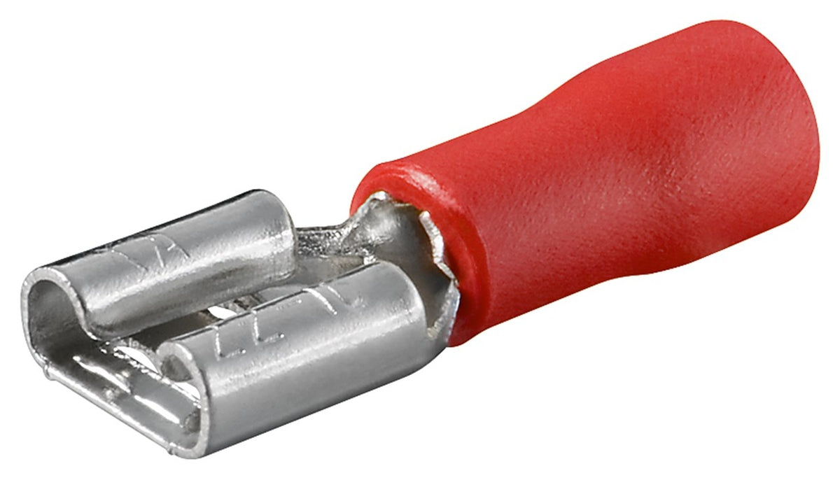 Stekker huls plat rood 1mm2 100 stuks