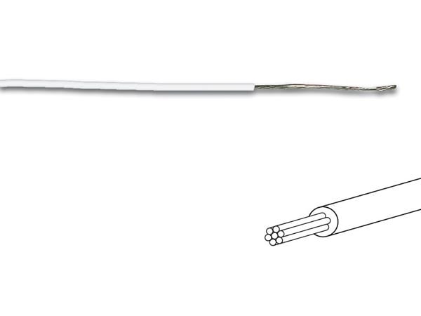 MONTAGEDRAAD  Wit 0.2 mm²  - Soepele kern 100 mtr rol