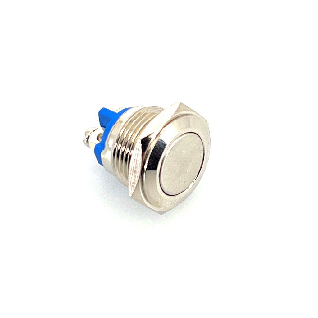 Drukknop aluminium zilver met schroefterminal