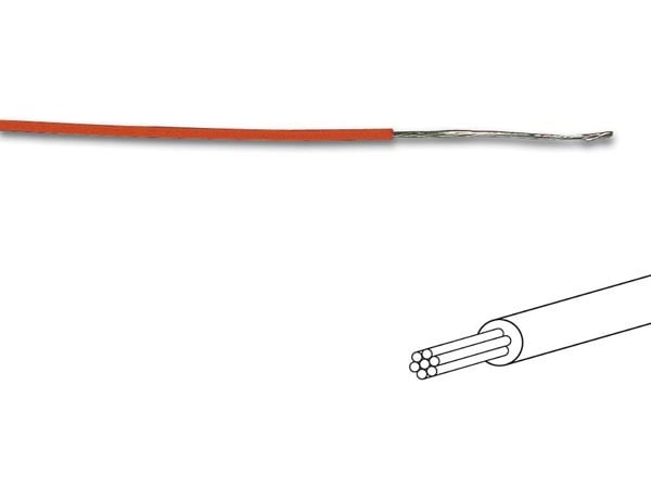 MONTAGEDRAAD  Oranje 0.2 mm²  -Soepele kern 100 mtr rol