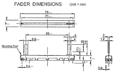 Schuif-potentiometer 10K ohm 4