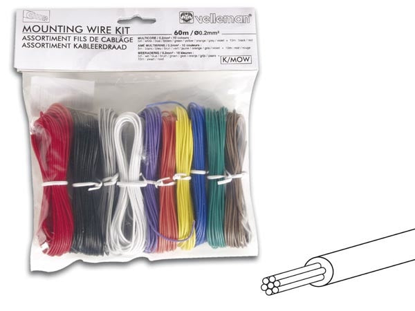 Montagedraad 10 kleuren set soepele kern