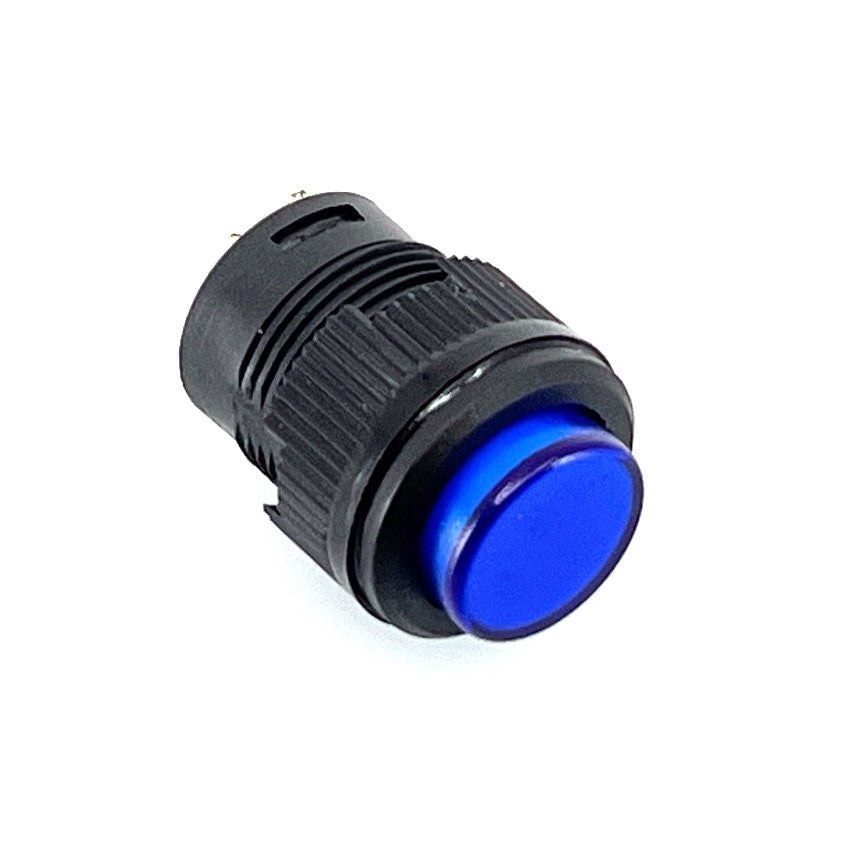 Drukknop blauw vasthoudend met verlichting