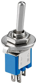 Tuimelschakelaar miniatuur 3-polig, blauwe behuizing