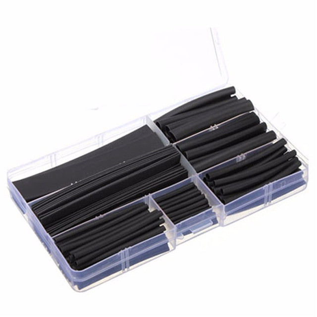 Krimpkous set in kunststof box 150 stuks zwart 2