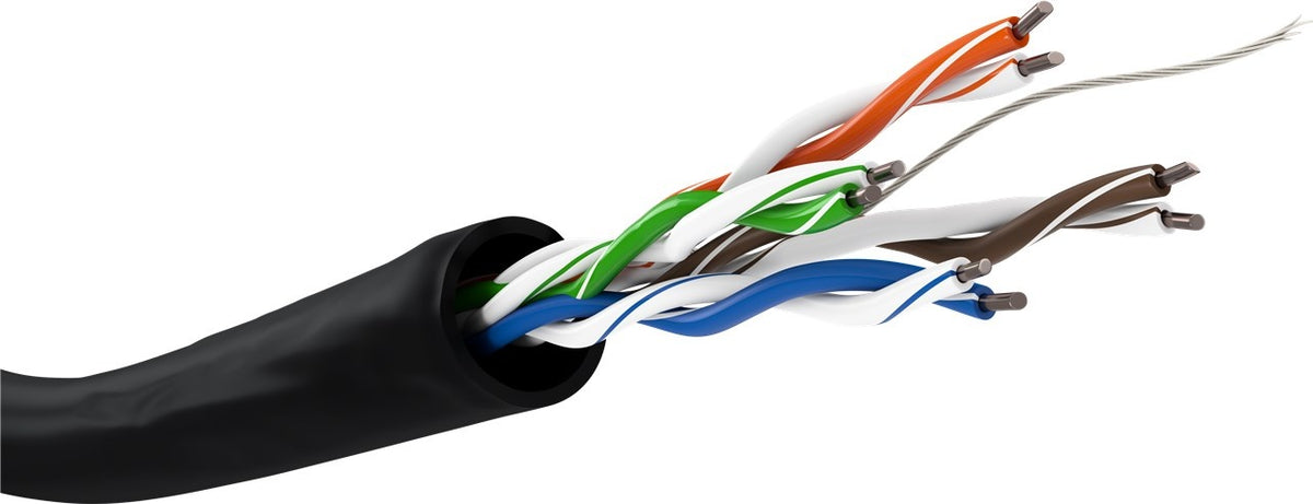UTP Cat5 netwerk buitenkabel 100m zwart