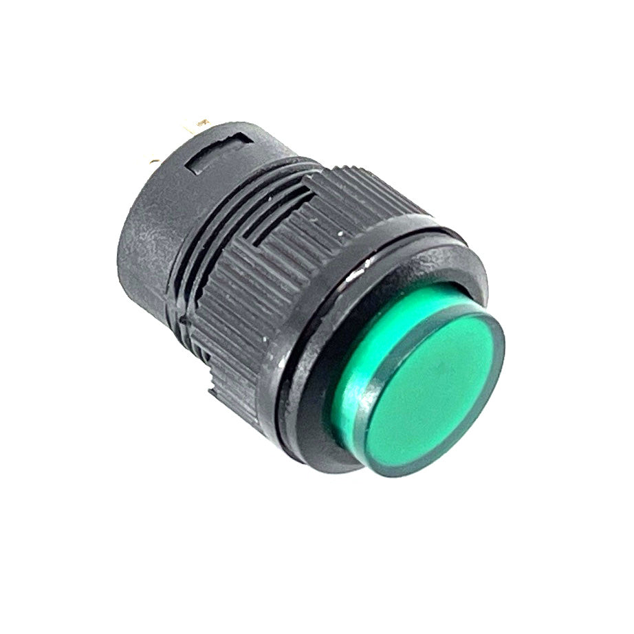 Drukknop groen vasthoudend met verlichting