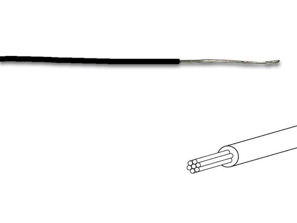 MONTAGEDRAAD Zwart 0.2 mm² - Soepele kern 100 mtr rol 