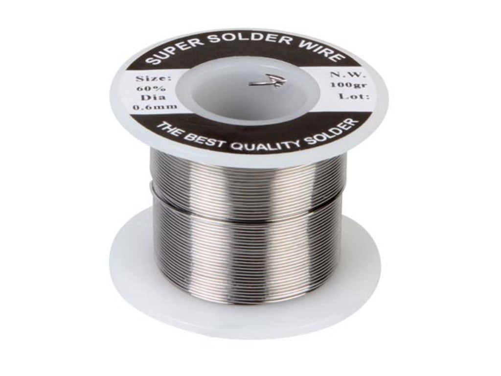 Soldeer, Sn 60 % Pb 40 %, 0.6 mm, 100 g, spoel, enkel voor professioneel gebruik