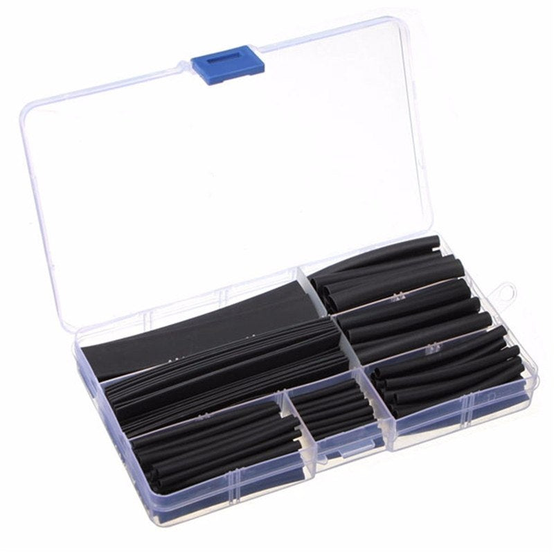 Krimpkous set in kunststof box 150 stuks zwart