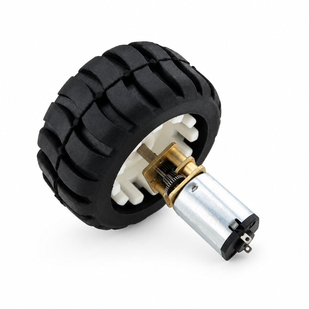 Micro motor met rubber wiel