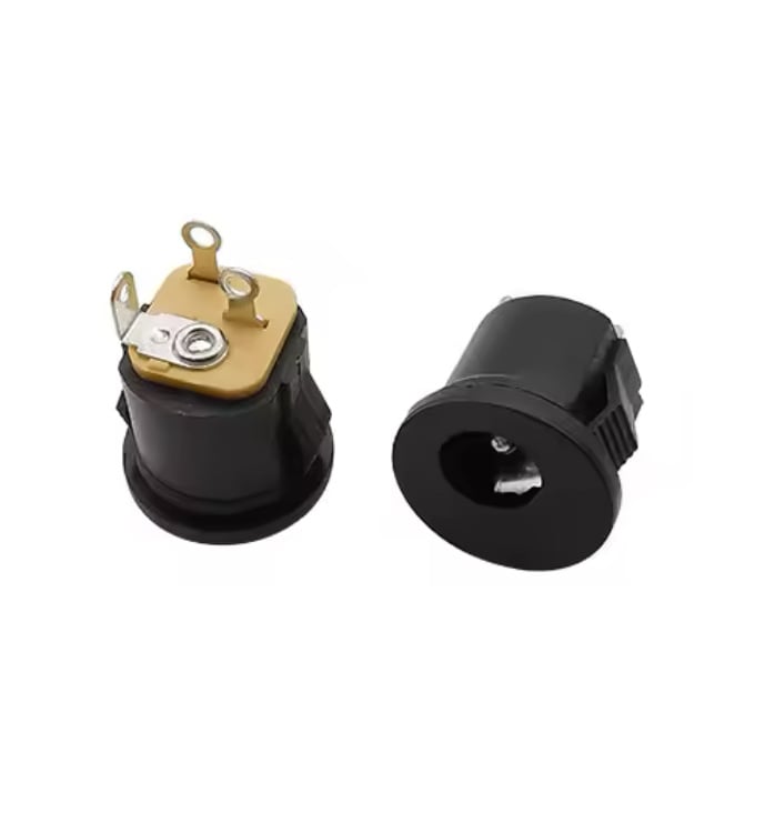 DC Power jack 5.5x2.1 mm inbouw click bevestiging 