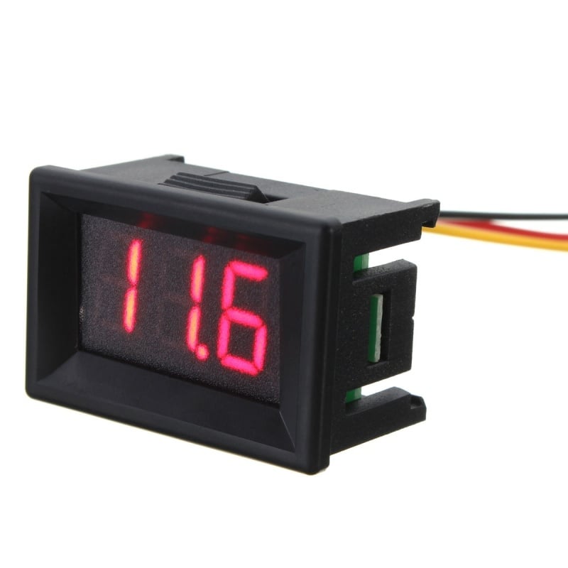 Digitale voltmeter voor paneel 3 tot 30 v Rood