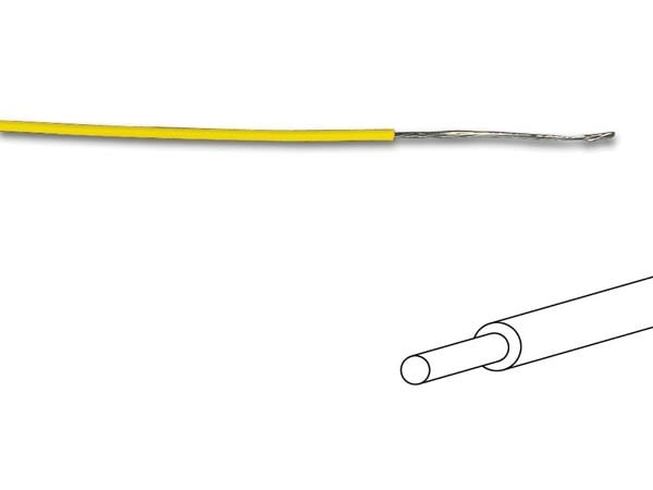 MONTAGEDRAAD  Geel 0.2 mm² - Volle kern 100 mtr rol