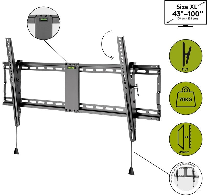 TV-muurbeugel Pro TILT (XL). 43-100 inch 3