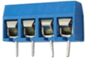 Schroef connector terminal blauw 4 polig