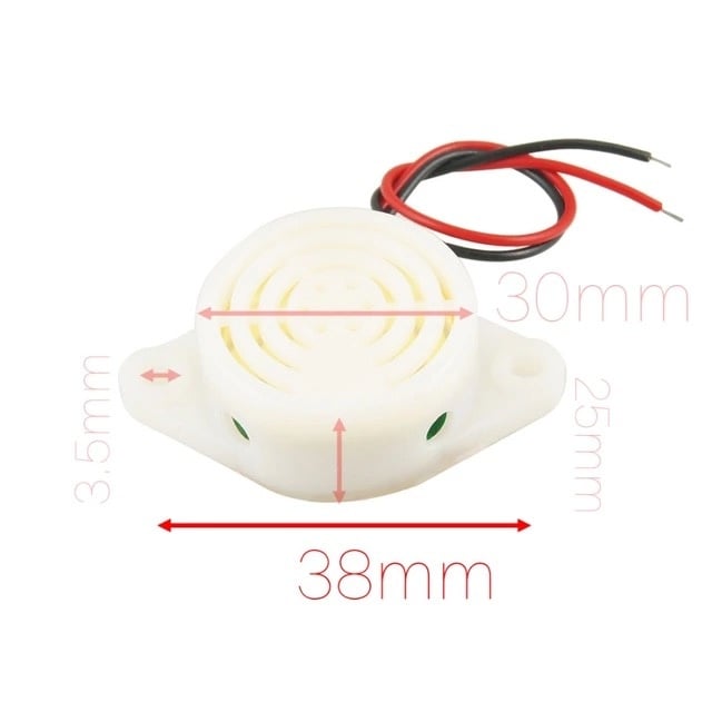 Buzzer zwart continu geluid 3-24V DC 30mA 2