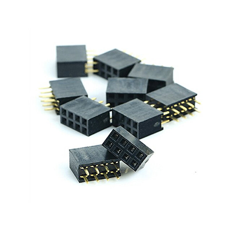 2 x 4 punts dubbel rij female headerpin