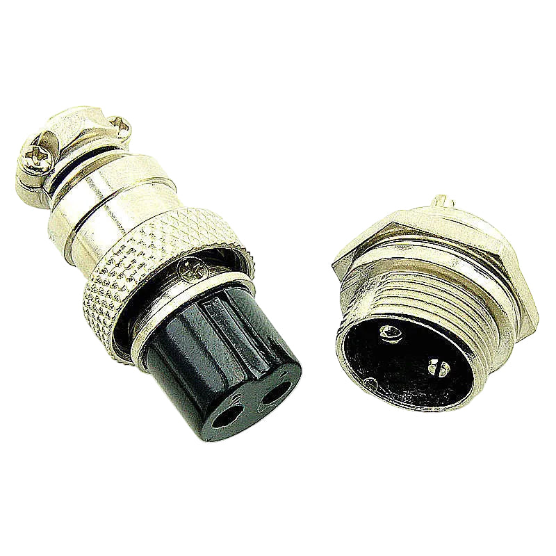 Chassis connector 2 polig incl stekker (set)