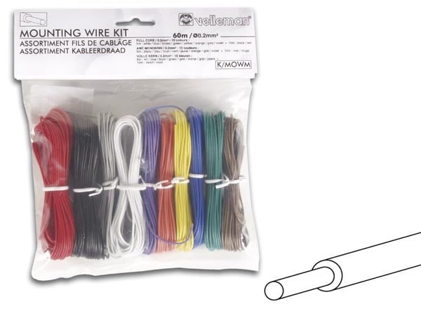 Montagedraad 10 kleuren set volle kern