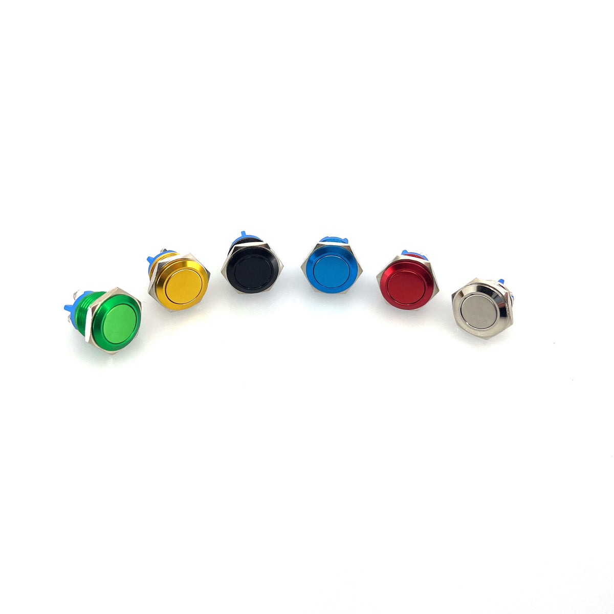 Drukknop aluminium groen met schroefterminal 3