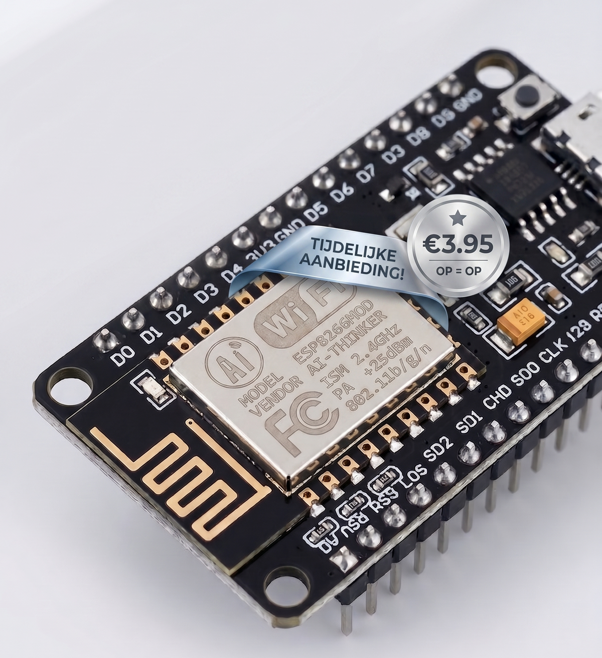 NodeMCU V3 ESP8266 Development Board (Met Originele Ai-Thinker ESP-12F Module)