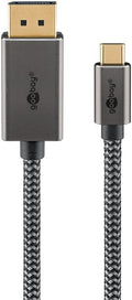 USB-C naar DisplayPort-kabel, 3 m, zwart; zilver